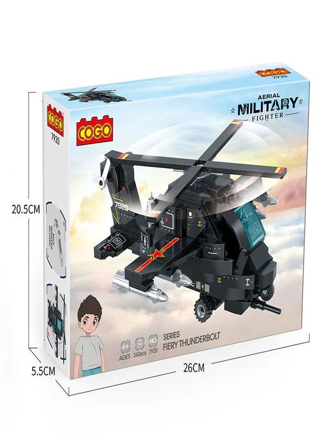 ICW Military Fighter Building Blocks Set, Aerial Thunderbolt Aircraft Model, 260 Pieces (7920) - Image 2